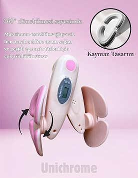 İç Bacak Egzersiz Aleti Kegel Pelvik Kas Cihazı Kalça Kol Sıkılaştırıcı Sayaçlı Kalori Ölçer Pembe