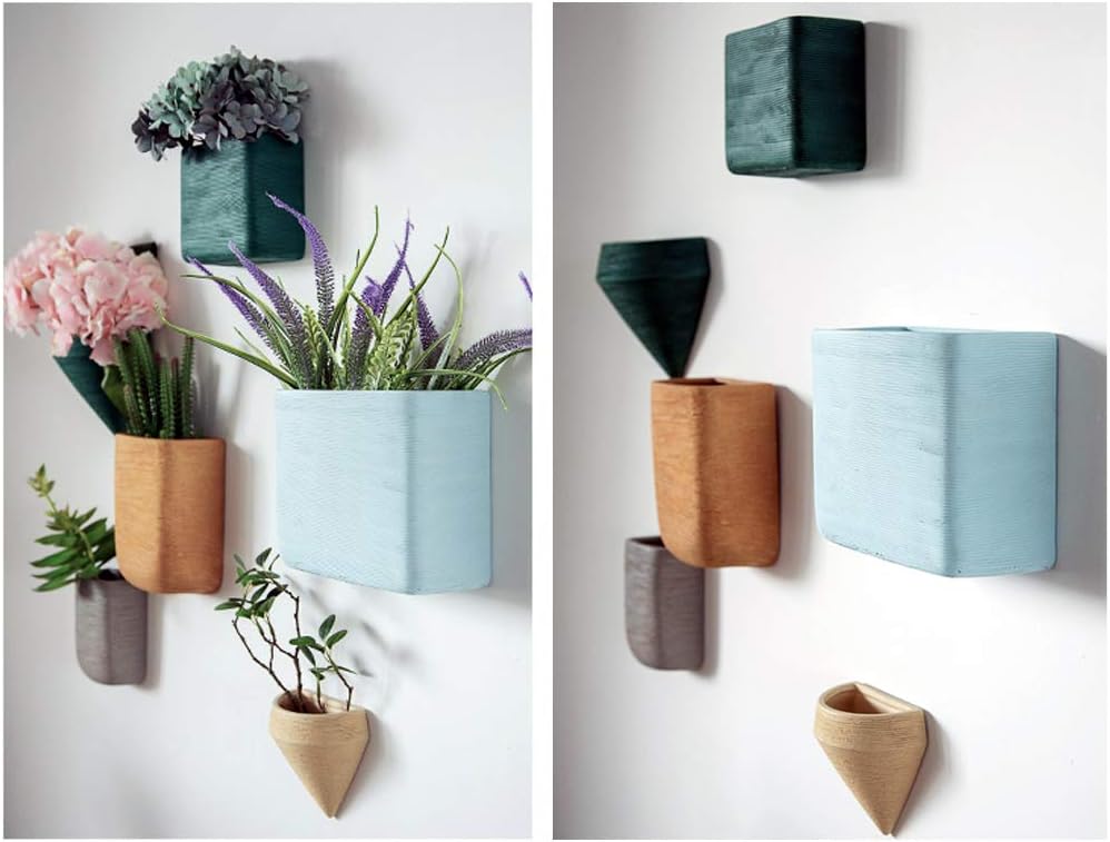 Wall Hanging Flower Stand,Flower Pot Rack Living Room Indoor,Hanging Ceramics Plant Stand,Geometric Potted Rack,for Succulents,Artificial Plants,Air Plants,Mini Cactus
