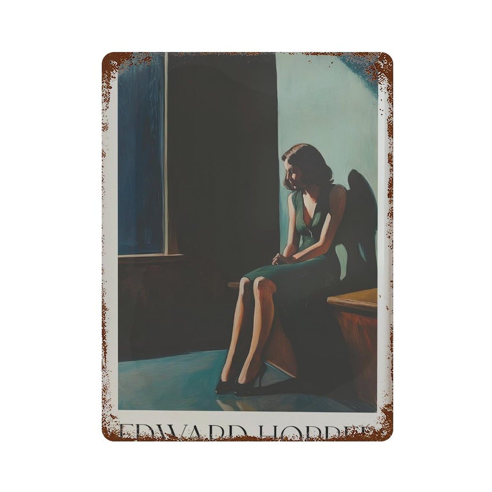 xiaoxiaoshen Edward Hopper Mid Century Modern. American Realism.4 Wall Decor Art Metal Tin Poster Modern Home Decor Art Home Bar Shop Decorations Vintage Sign 40x30cm