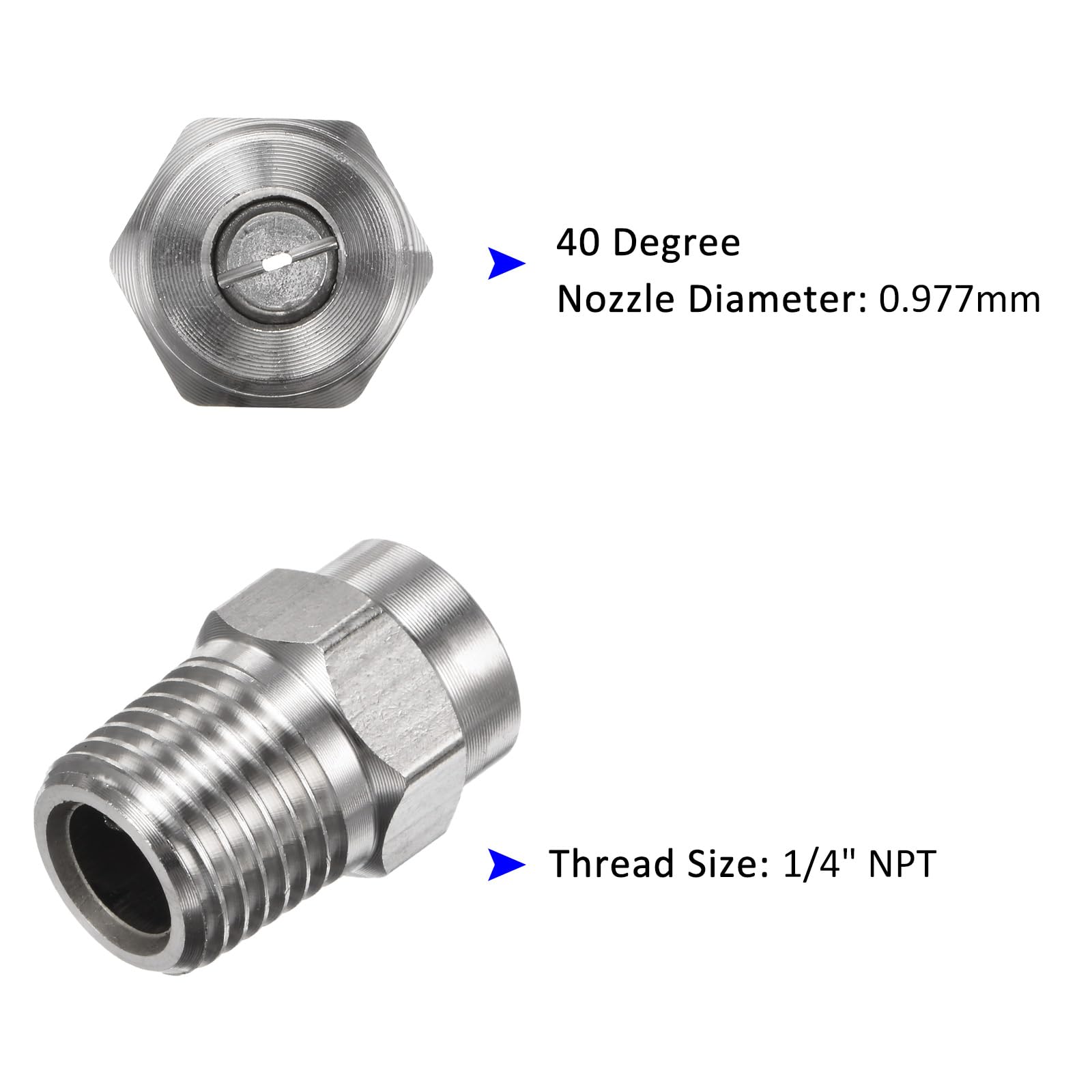 M METERXITY 6 Pack Surface Clean Tips, 40 Degree 1/4" NPT Male Pressure Washer Nozzles Cleaner Nozzle Replacement - Image 4