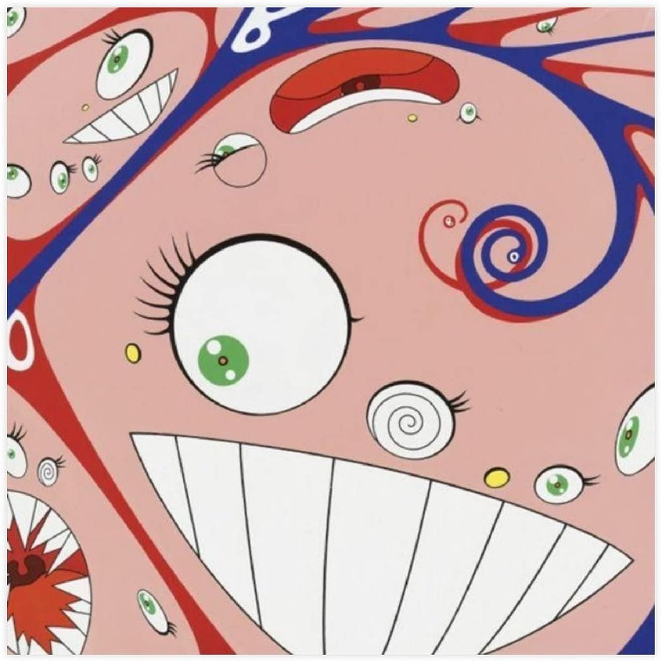 Artist Takashi Murakami Chaos Canvas Poster Bedroom Decor Sports Landscape Office Room Decor Gift Unframe:24x24inch(60x60cm)