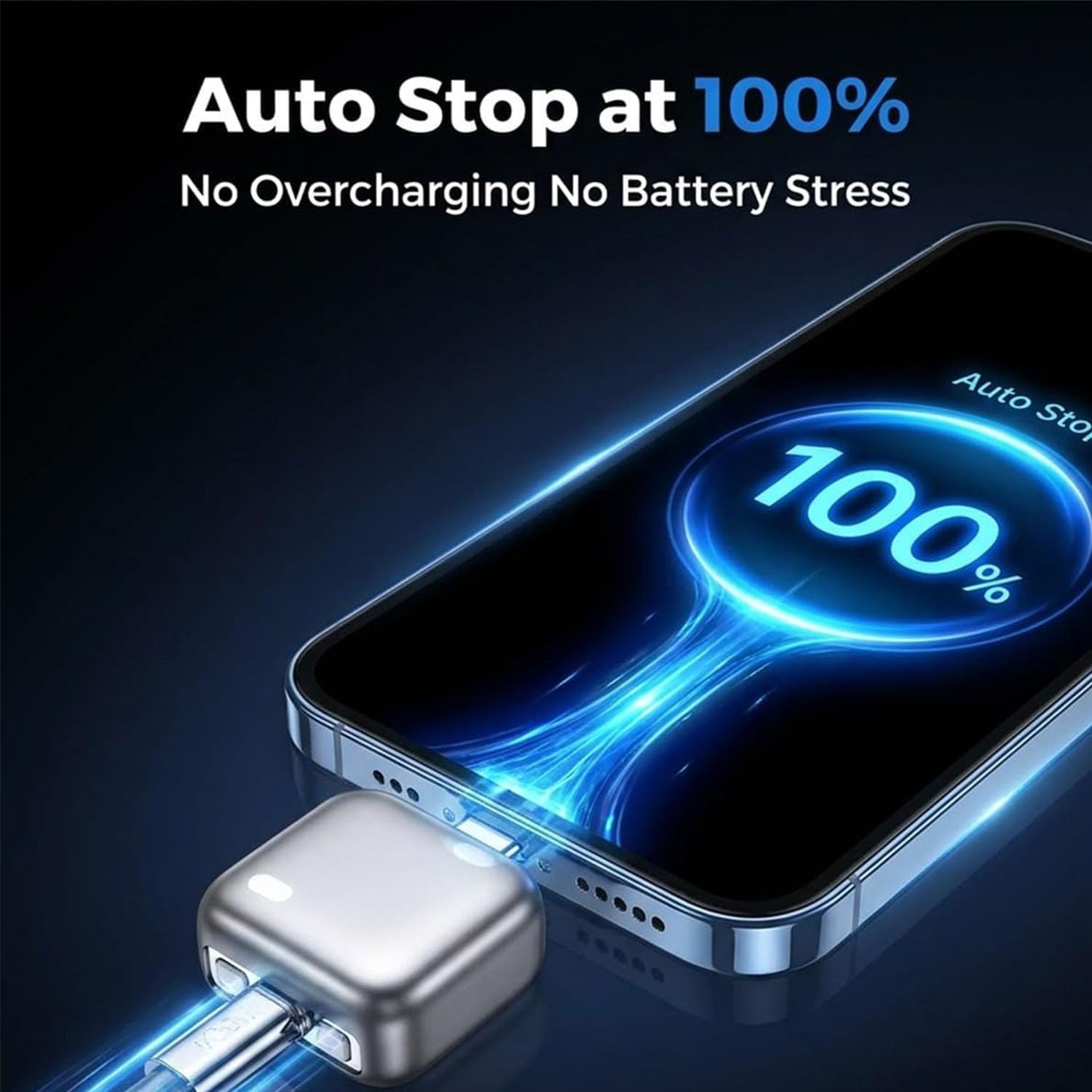 Smart Auto Stop Charging Adapter,Fully Charged Separator, Intelligent Power Cut-Off Protector, Universal Fast Charging Safety Adapter for Smartphones Tablets and USB Devices (2Pcs)