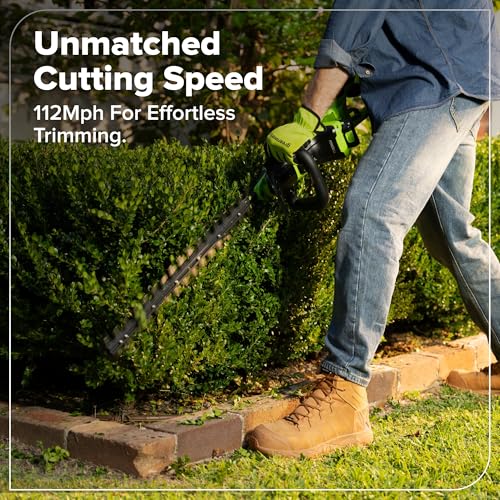Image of Greenworks 24V 24 in Cordless Hedge Trimmer, 2.0 Ah Battery and Charger