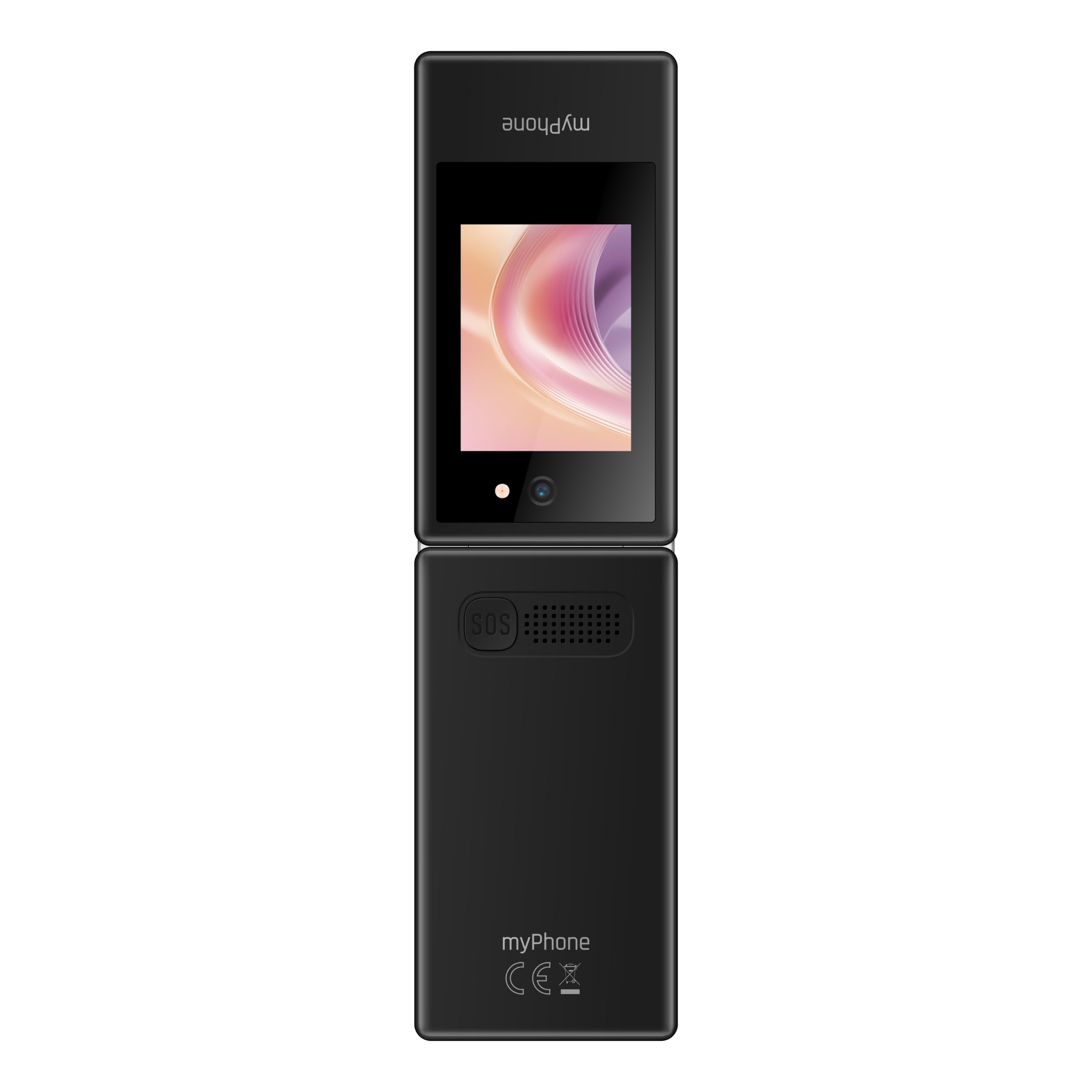 myPhone Tango 2 LTE telefono a conchiglia per anziani senza abbonamento, cellulare 4G con doppio display, tasti grandi, base di ricarica, tasto SOS, Dual SIM