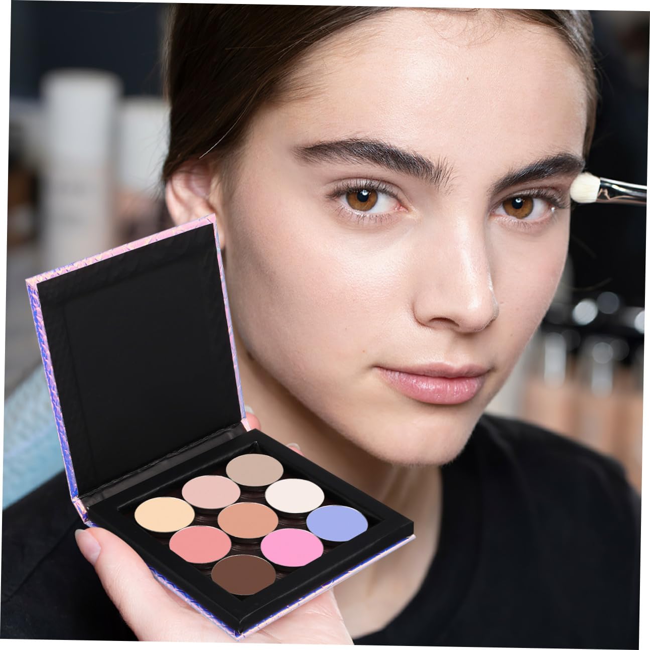 FRCOLOR 2 Set vassoio per il trucco vuoto porta ombretto vuoto tavolozza magnetica piccola tavolozza di ombretti vuota tavolozza magnetica vuota di grandi dimensioni rossetto suite spatola