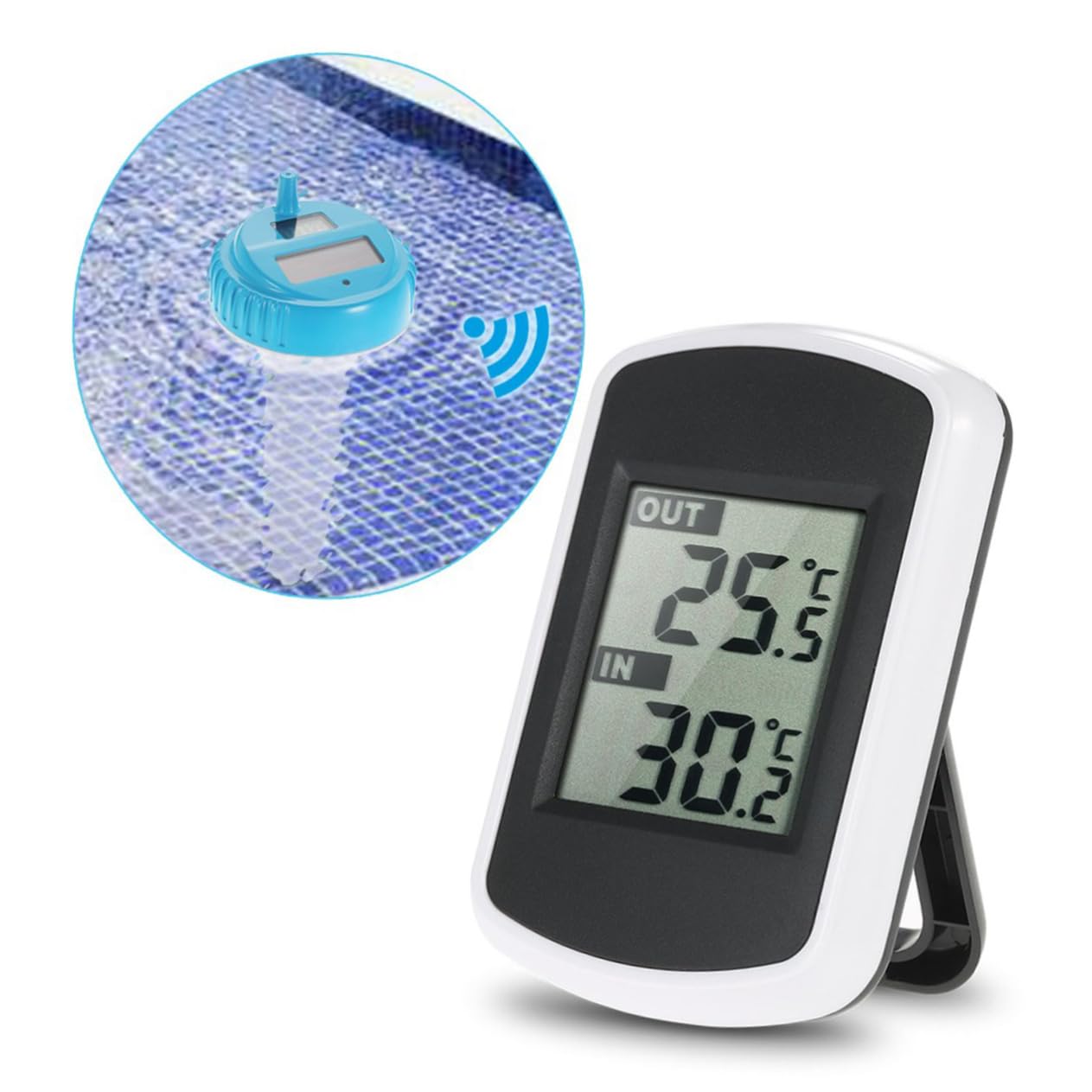 Termómetro Digital de Inalámbrico Piscina y Spa Lectura Simultánea de Temperatura Interior y Exterior Resistente Instalar
