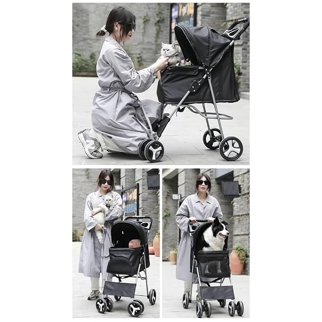 Foto 4 de 8 de PAHION Cochecito para Mascotas Plegable Carrito Silla De Paseo Carros For Peque A Mediana Perros Y Gatos…