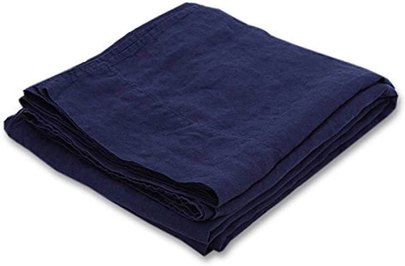 LinenMe Marine Blue Stone Linen Flat Sheet