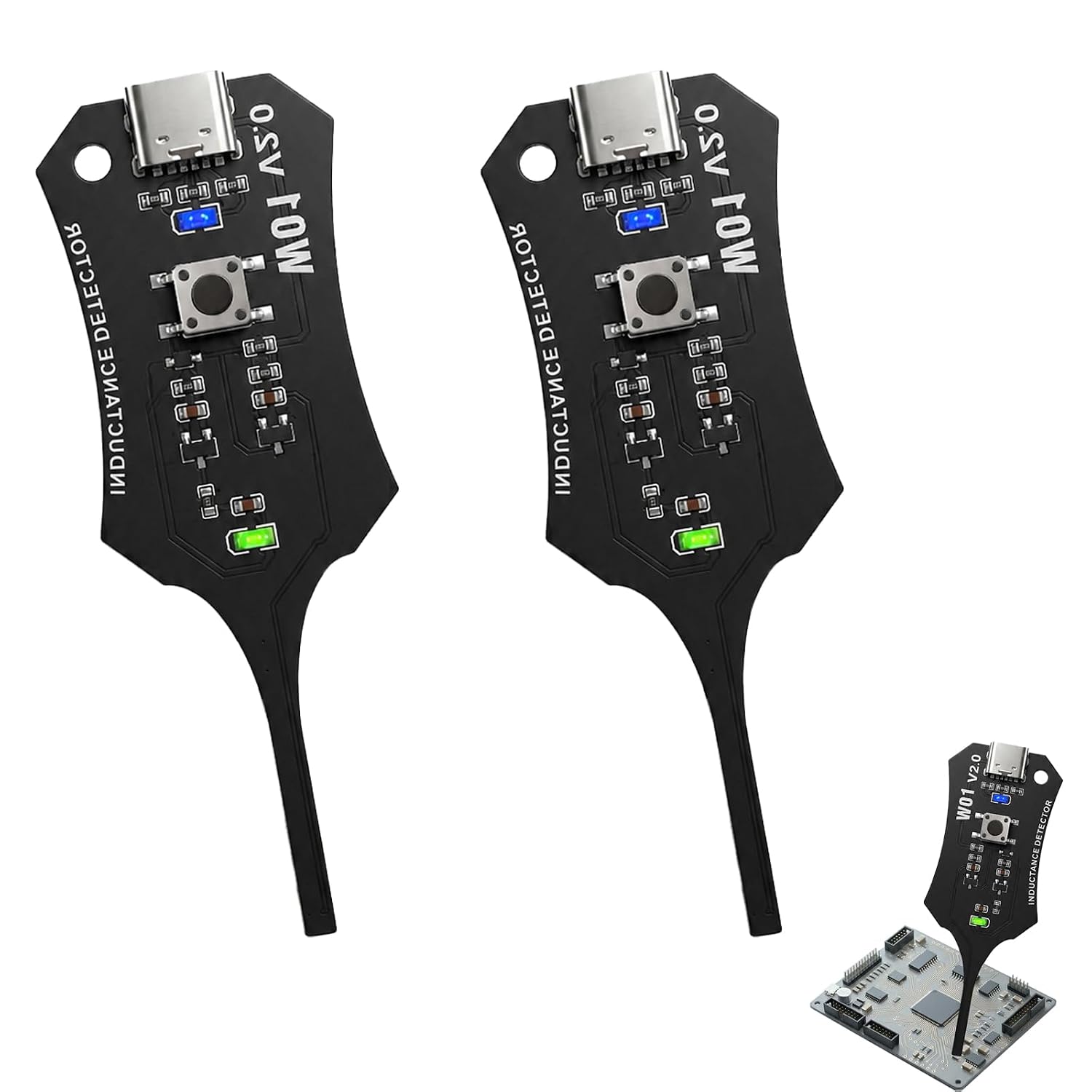 Upgrade Inductance Tester, Type-C Detectors Inductance Tester, Motherboards Coils Check Tool for Phone PCB Circuit Board, 2Pcs
