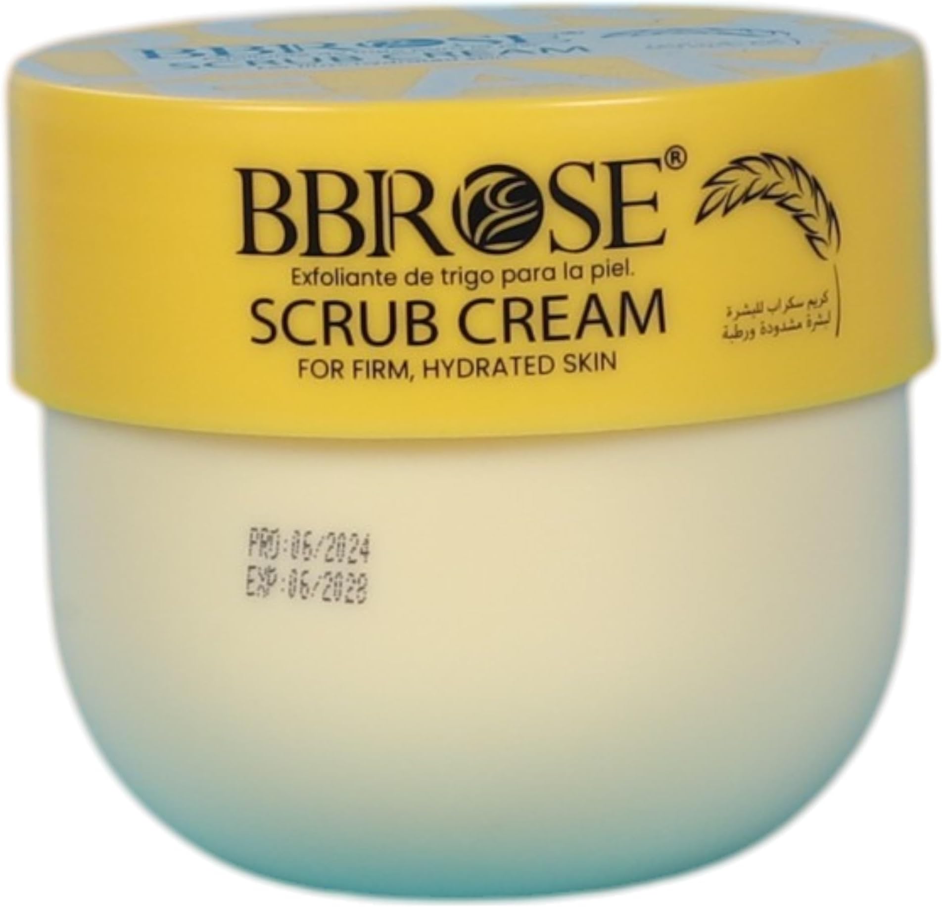 BBROSE Wheat Scrubbing Cream 300ml – Gentle Exfoliating Cream for Firm, Hydra...