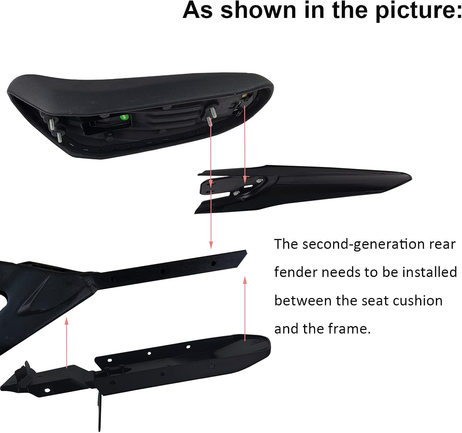 2nd Generation Modified Longer Rear Fender Fit to Sur-Ron Light Bee X And S. Streamlined Long Dirt Pit Mudguards Tail Guard for SURRON