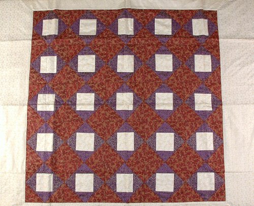 Exotic India Tri-Color Patchwork Table Cover from Banaras with All-Over Golden Thread Weave - Cotton-image-40