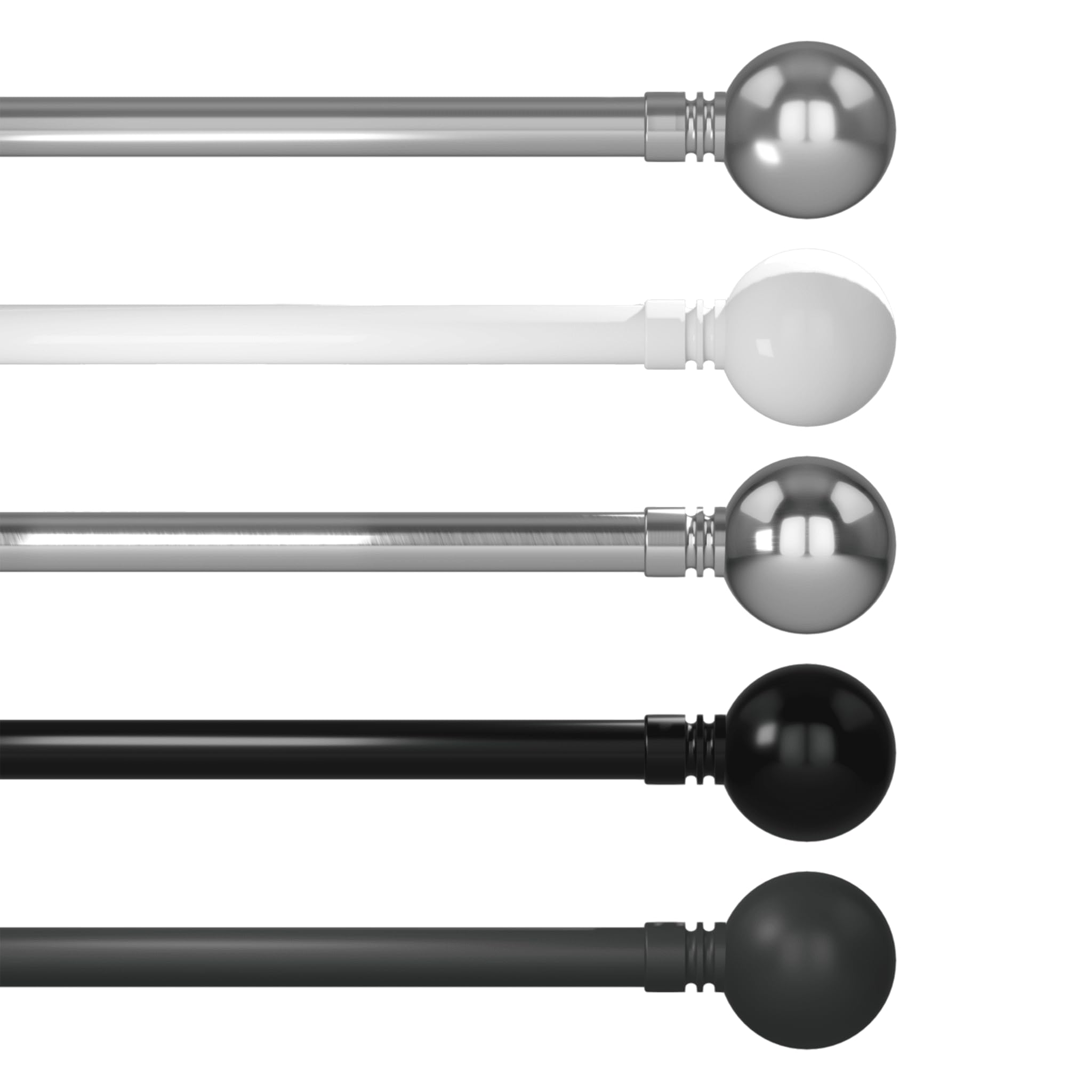 Caecus Extendable Curtain Pole - 70-120cm - Metal - Grey