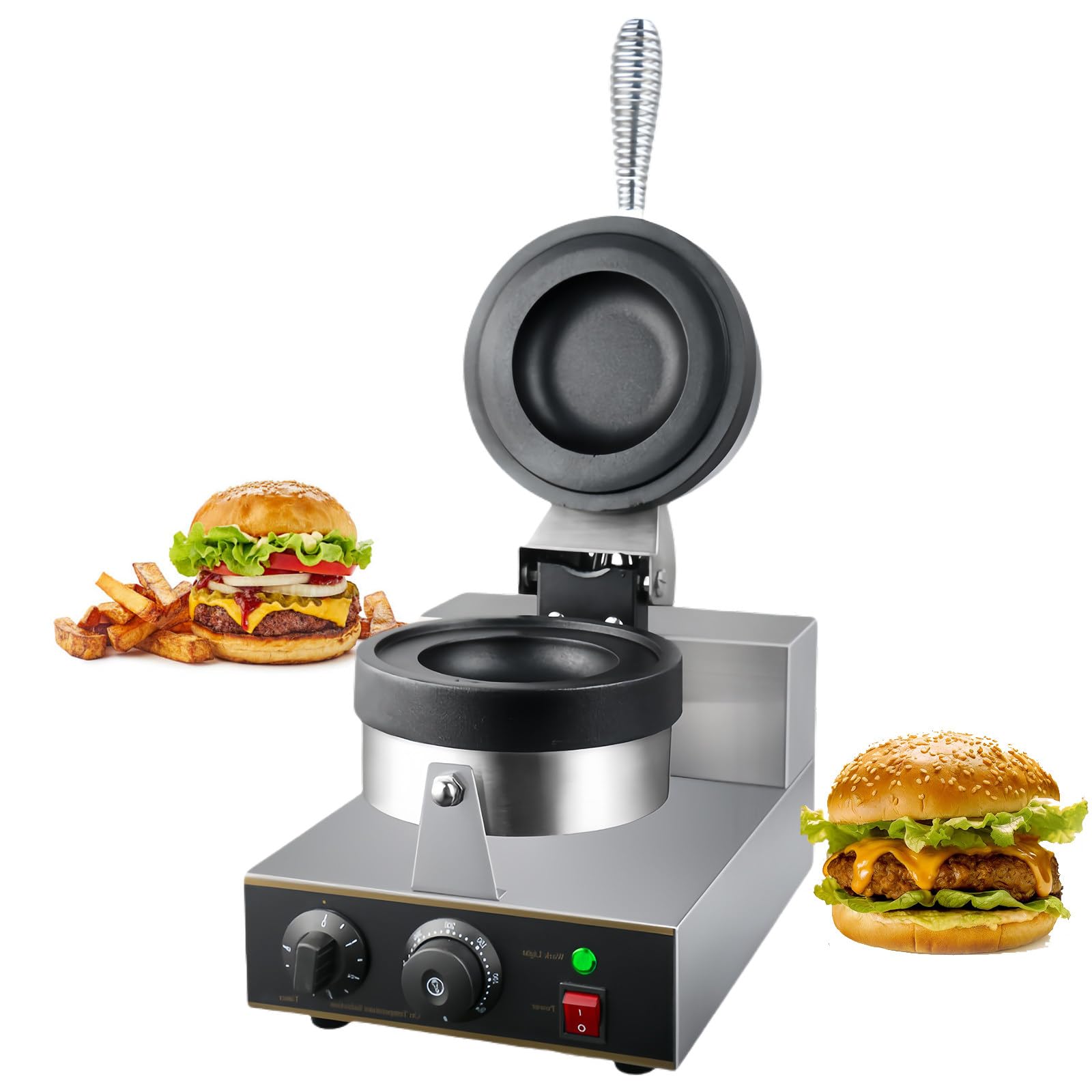 Prasa Do Burgerów Ufo, Komercyjna Prasa Do Burgerów, Gofrownica Do Lodów, Elektryczna Prasa Do Panini Z Powłoką Zapobiegającą Przywieraniu, Regulowana Temperatura Od 50 Do 300 ° C