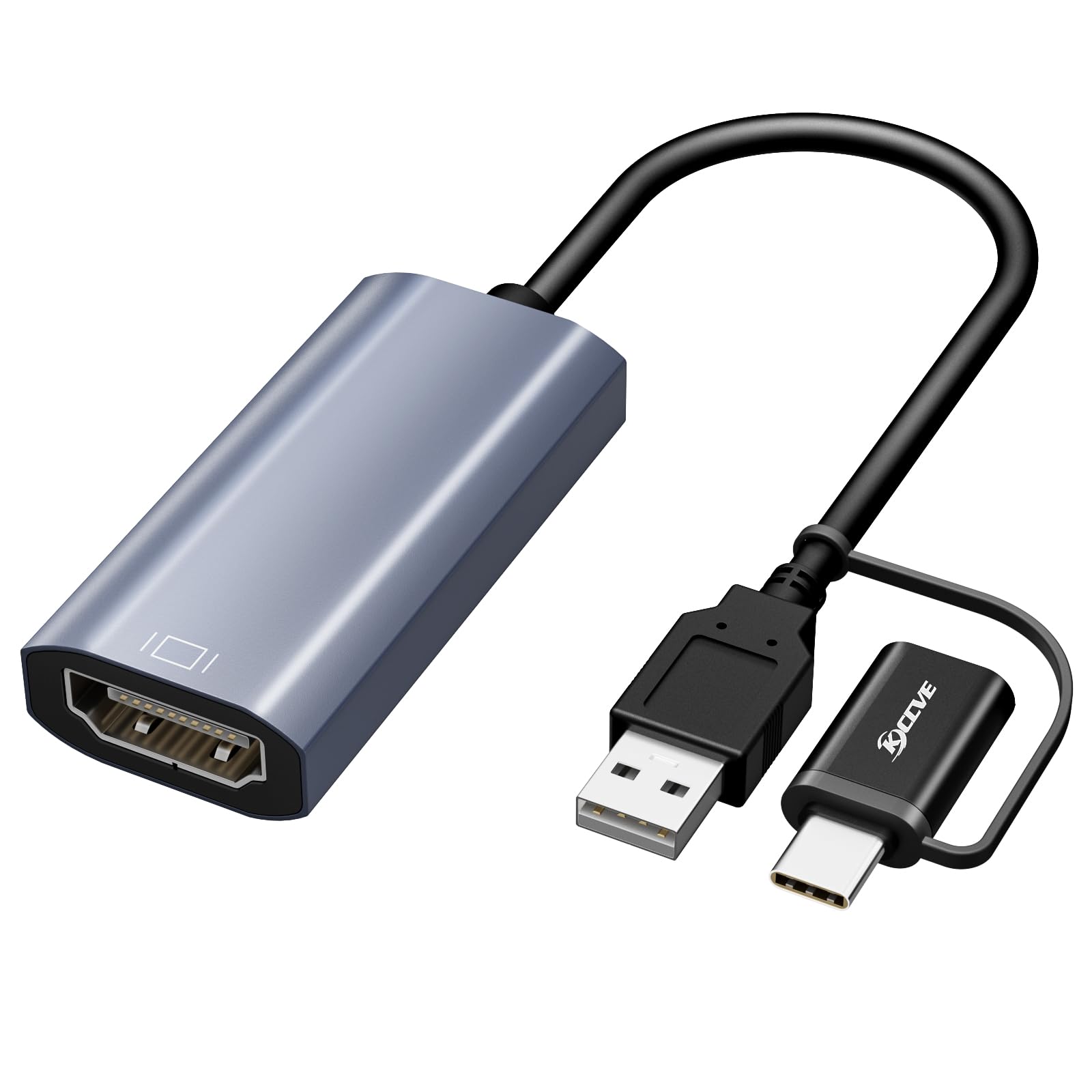 USB to HDMI Adapter, 1080P@60Hz USB-A 3.0 Male to HDMI Female Converter Suitable for Windows XP/7/8/10/11 - BIOS Interface Cannot be Used, Only