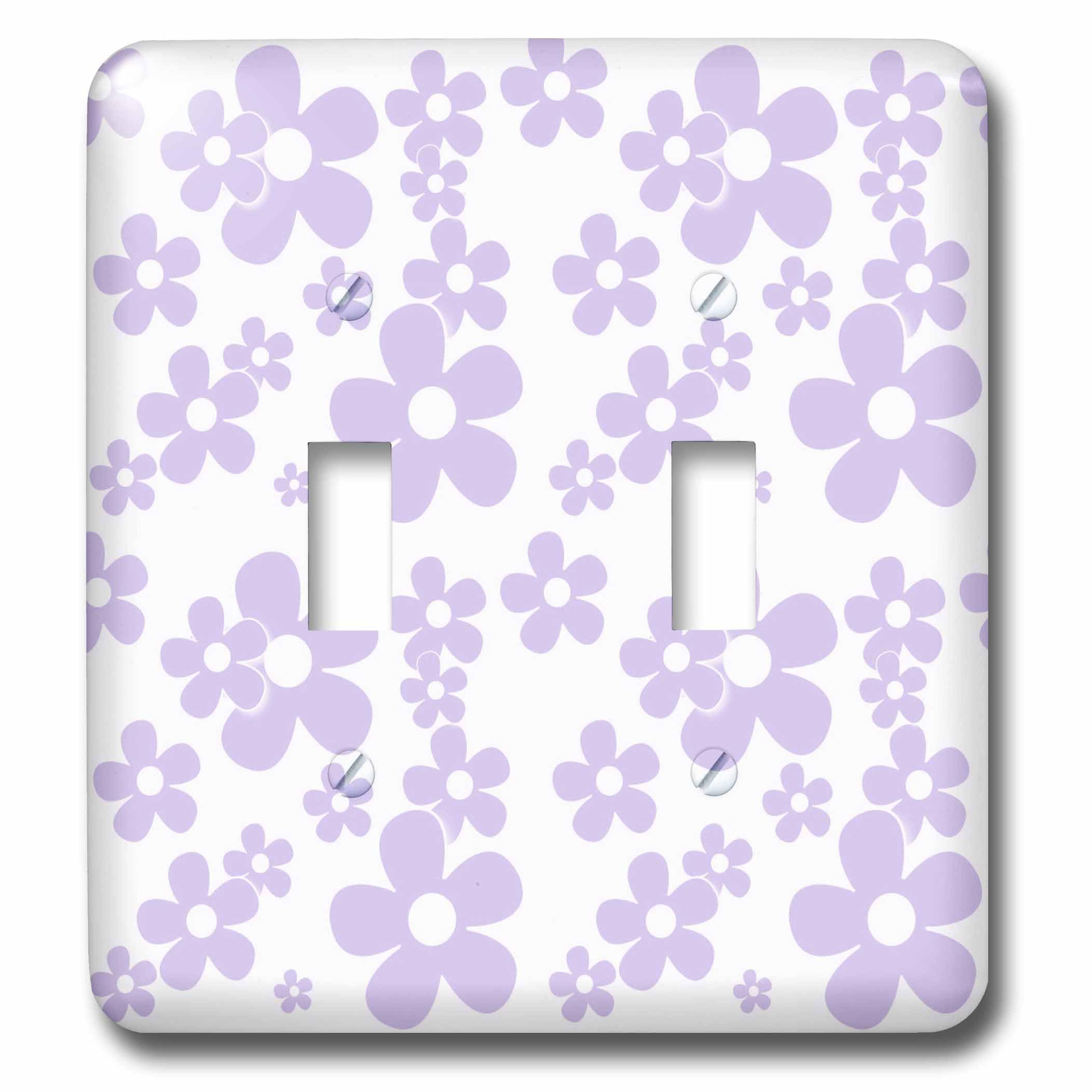 Interruptor de palanca doble con flores moradas para decorar salones y dormitorios elegantes