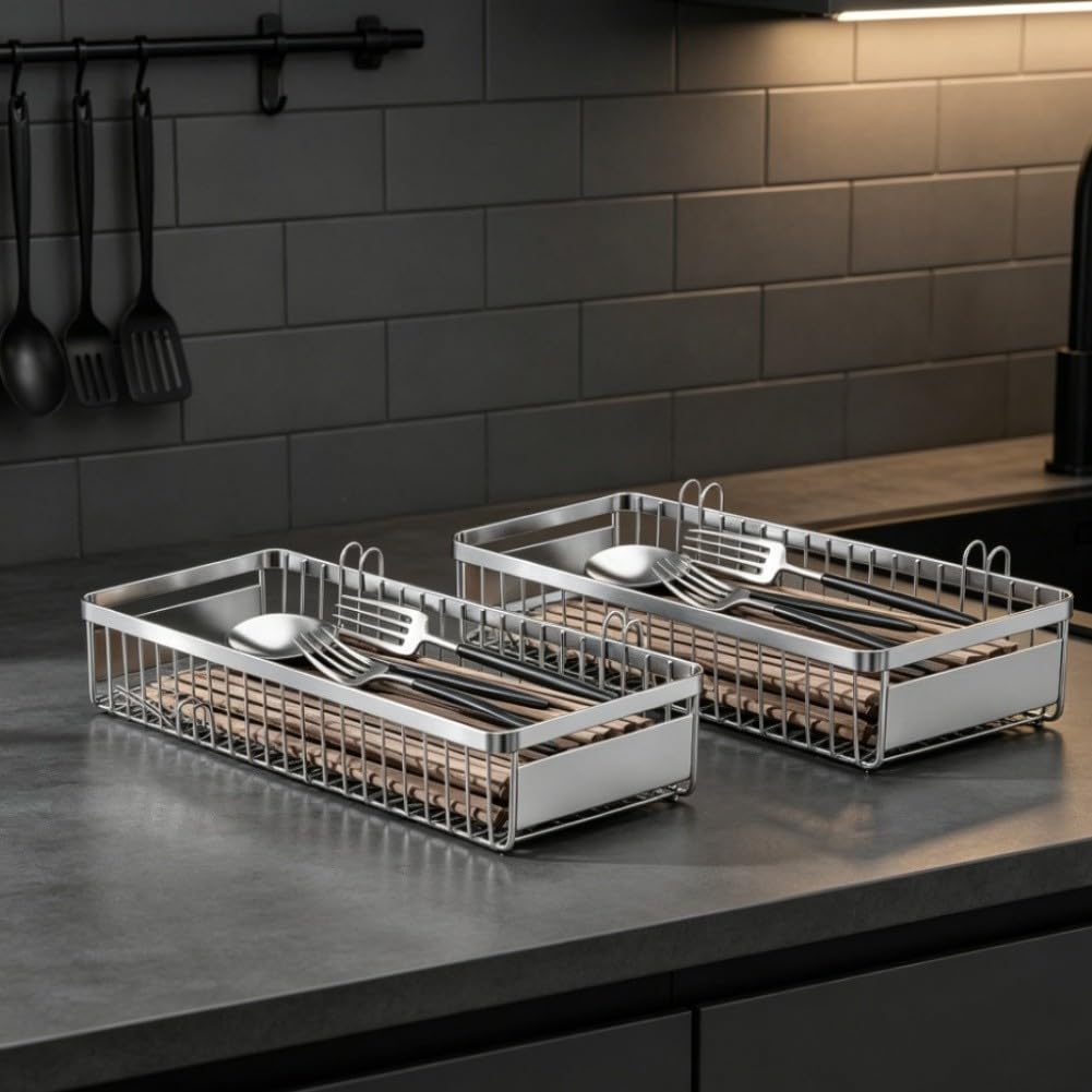 Soporte para cubiertos de pared gancho cocina plata