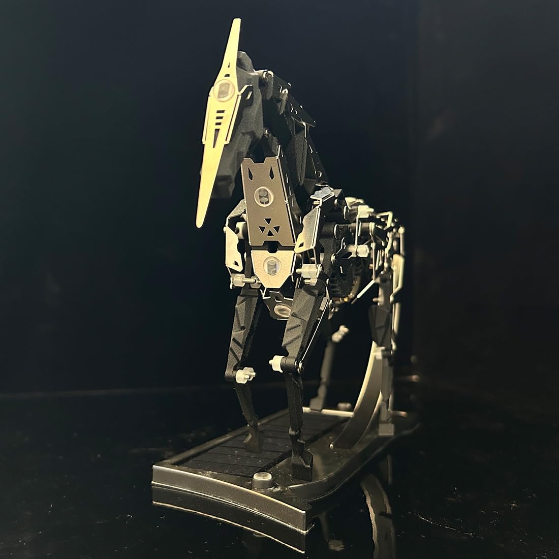 165 pièces - Cheval mécanique 3D en métal à énergie solaire - Modèle de puzzle avec engrenage mobile - Sculpture industrielle - Décoration de bureau - Pour amateurs de modélisme STEM - Adultes