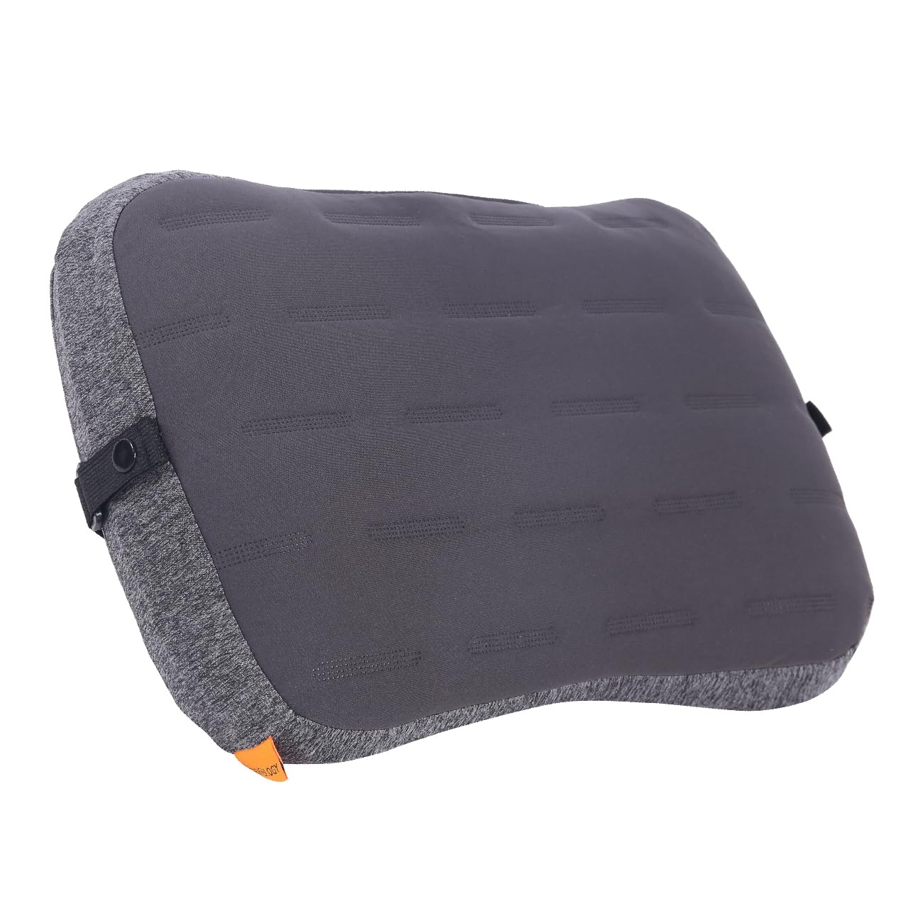 TREKOLOGY Inflatable Camping Pillow - Travel Pillows for Backpacking, Beach & Airplane - Blow Up Head & Neck Support Camp Cushion with Removable Cover, Adjustable Attachment Strap & Storage Bag (Grey)