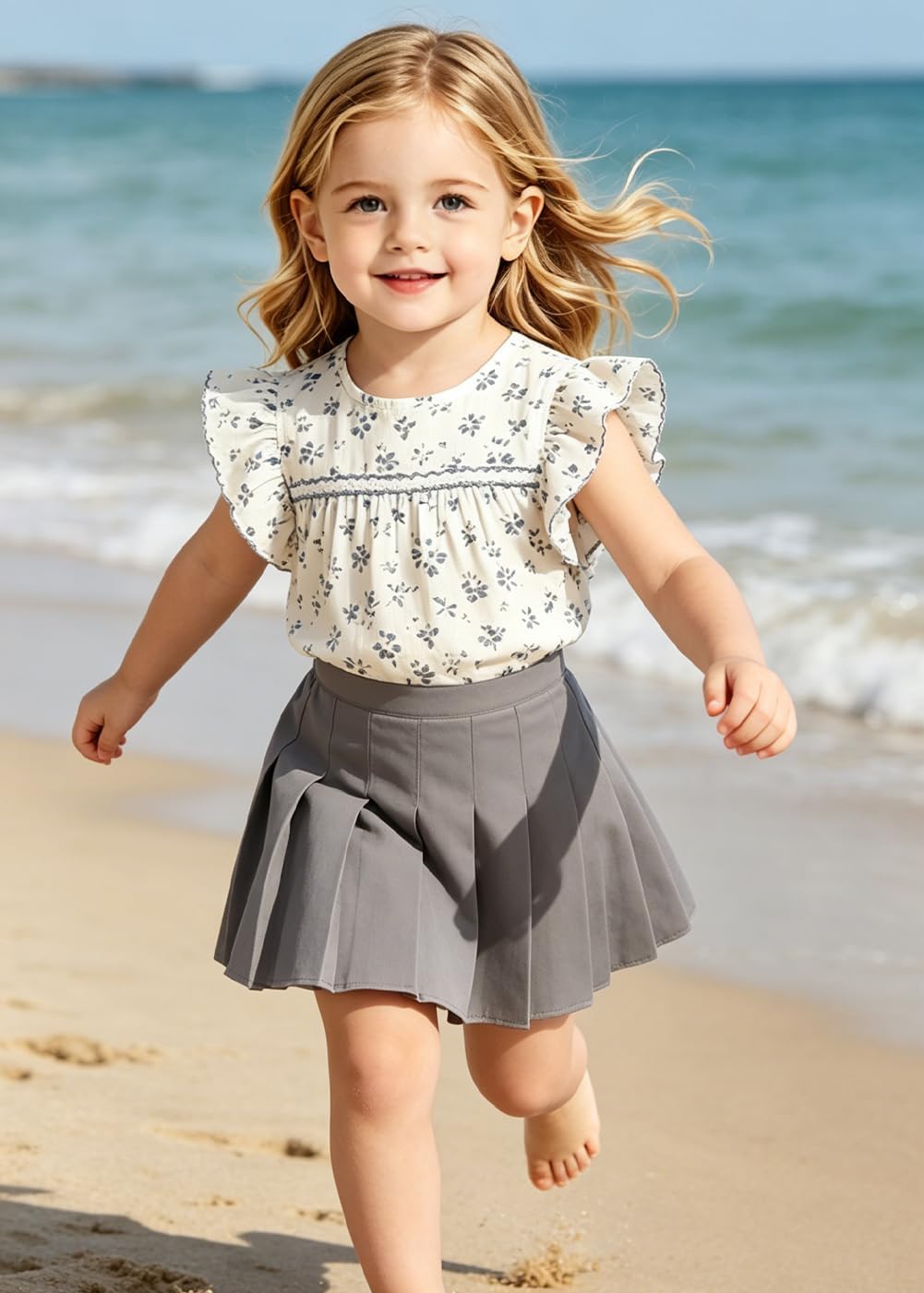 Girls Pleated Uniform Skirt with Shorts, Athletic Tennis Skirts for Baby Girls, Toddler Skort 2T-14