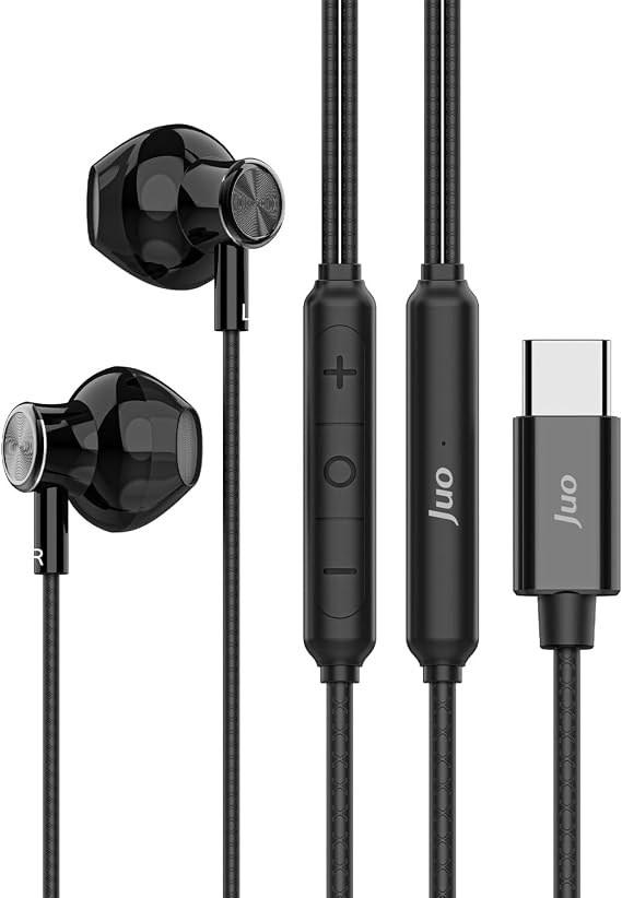 Juo Type-C Wired In-Ear Headset with Microphone Metal DAC Chip Assisted ENC Noise Canceling