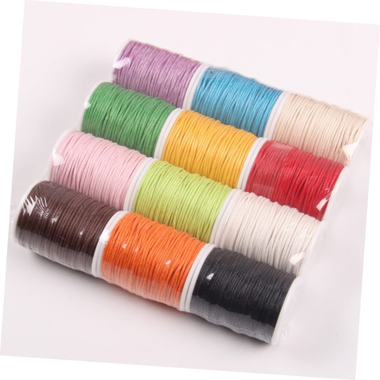 SHINEOFI 24 Piezas hilo de cera para cuero cuerdas de poliéster encerado joyas coloridas hilos de coser cuerda de tejer cordón de tejer Pulsera Cuerda trenzada cuerda de cera