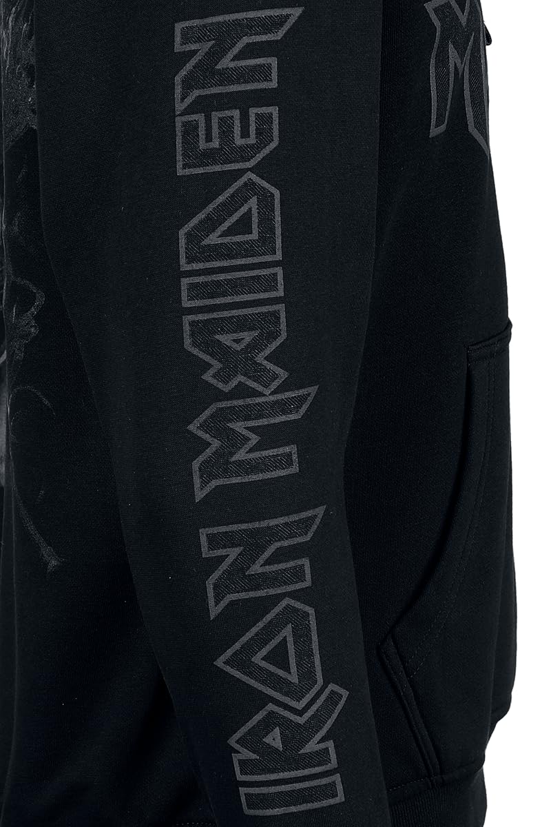 Iron Maiden Fear Lives Flames Homme Sweat-Shirt à Capuche Noir