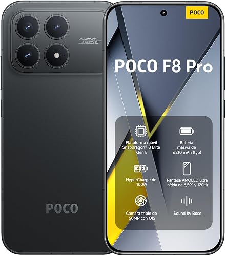 XIAOMI POCO F8 Pro, Smartphone 12+256 GB, Nero, Audio Sou…