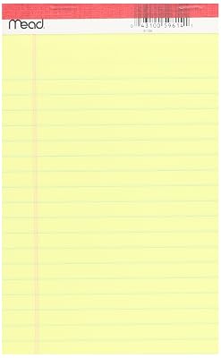 ACCO/MEAD 50CT 5x8 YEL Legal Pad, Canary (59614)