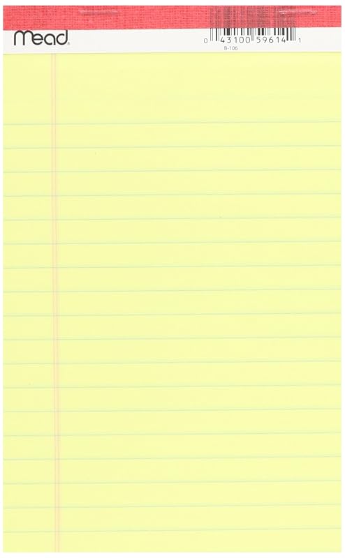 ACCO/MEAD 50CT 5x8 YEL Legal Pad, Canary (59614)