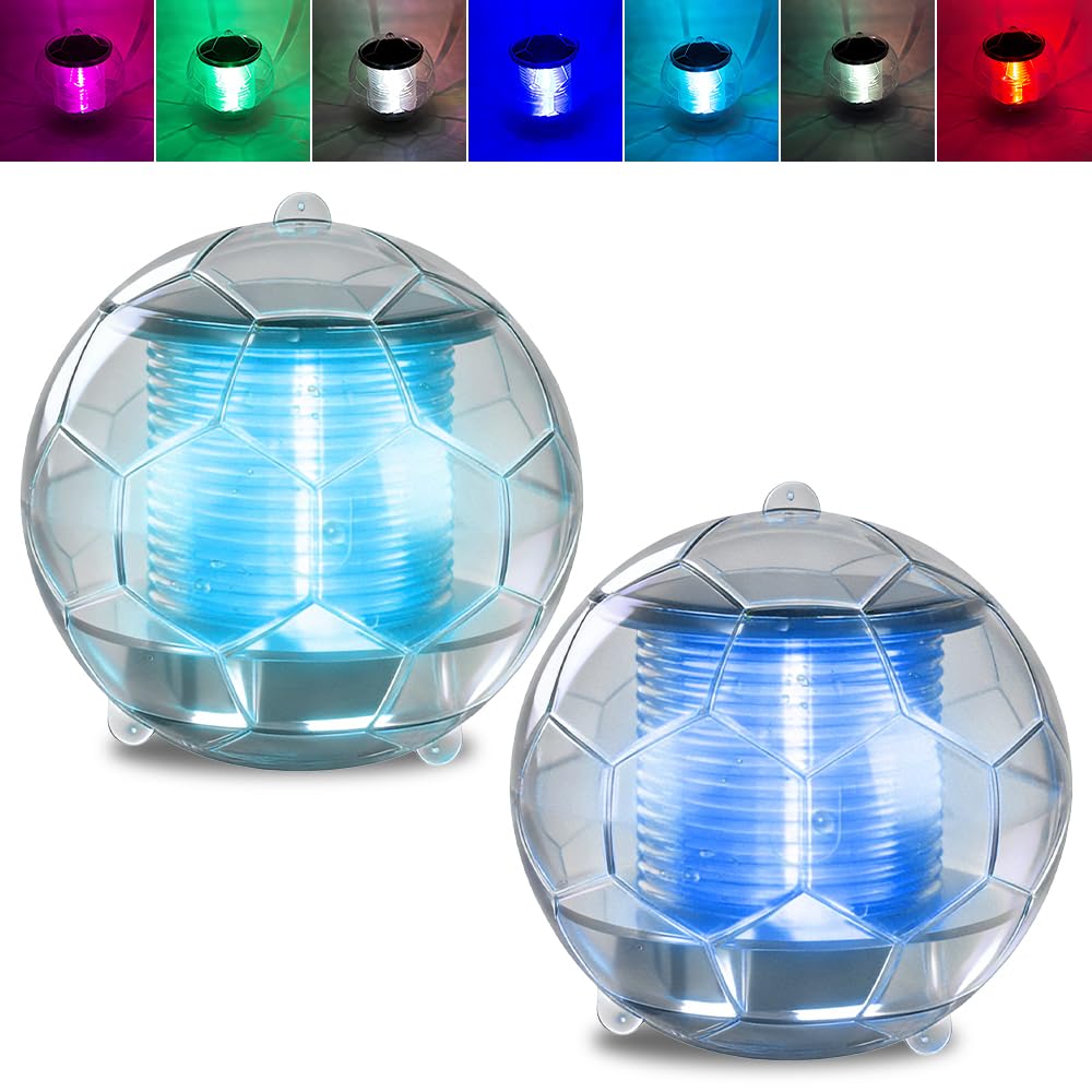 Solar Schwimmkugel, SGZIOO 2 Stück Solar schwimmende Poolbeleuchtung mit 7 RGB Farbwechsel, Wasserdichte Pool Lichter Schwimmend, Schwimmende Solarleuchten für Dekoration von Schwimmbädern, Hofstraßen