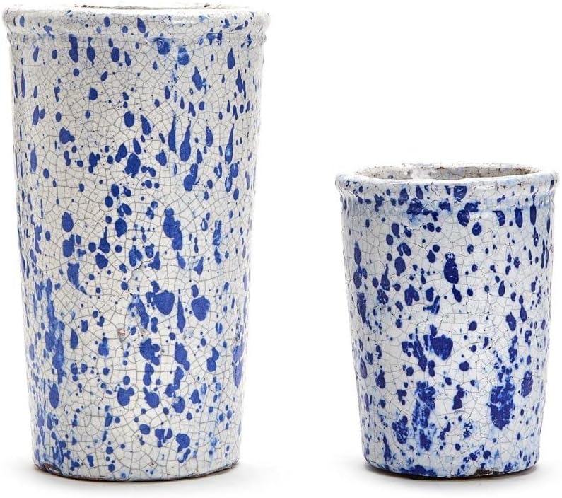 Two's Company 12-Pieces Indigo Splash Vase Includes Small 8pcs. & Large 4pcs.