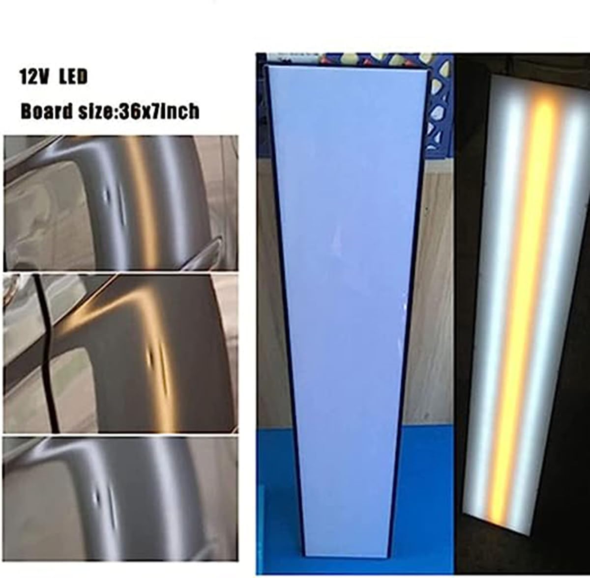 con 3 Ruote mobili, Strumento di Illuminazione per ammaccature Auto, Sistema di Illuminazione Regolabile, Senza Bordo Riflettente per Vernice, Luce di rilevamento a LED