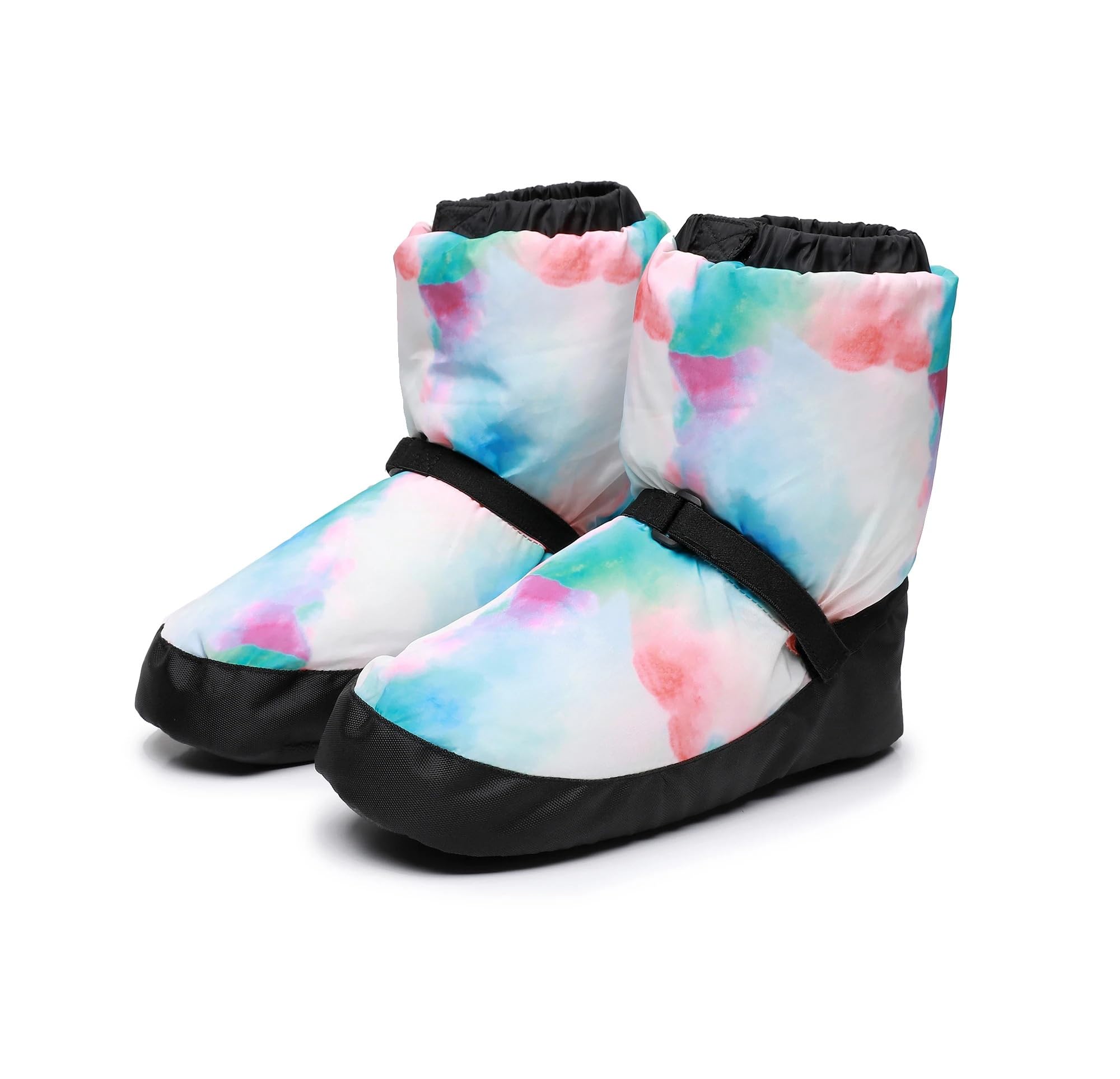 Dance Warm Up Booties Winter Womens Flat Dance Shoes Ankle Boots with Strap Warm Nonslip Training Shoes