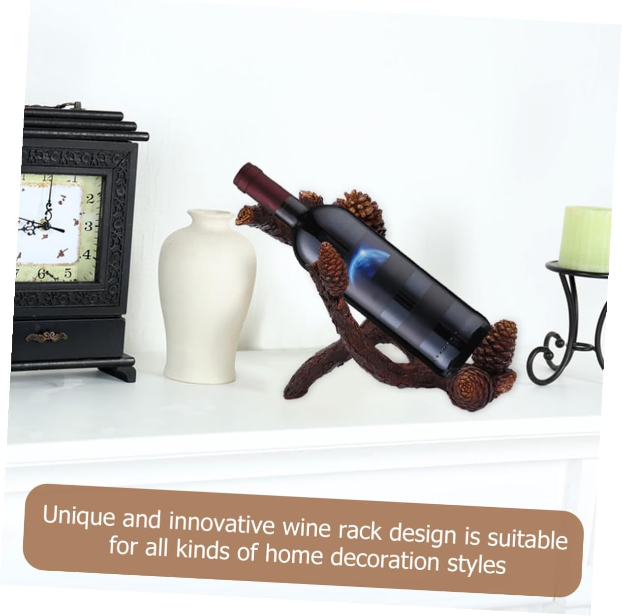TOYANDONA Resin Wine Bottle Rack Single Holder Tabletop Wine Organizer Decorative Home Furnishing Article for Cabinet and Living Display