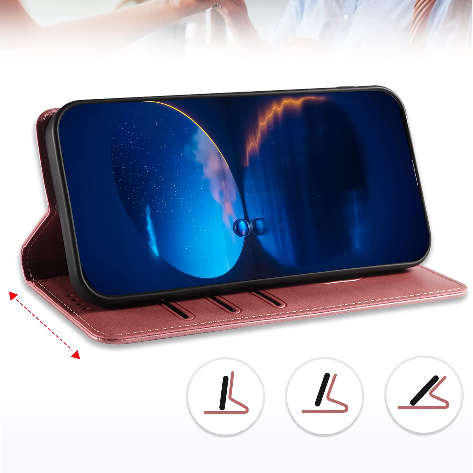KANVOOS Cover a Libro per Oppo A16/A16s/A54s - Custodia in Pelle PU con Silicone TPU, Antiurto Flip Portafoglio (Blu