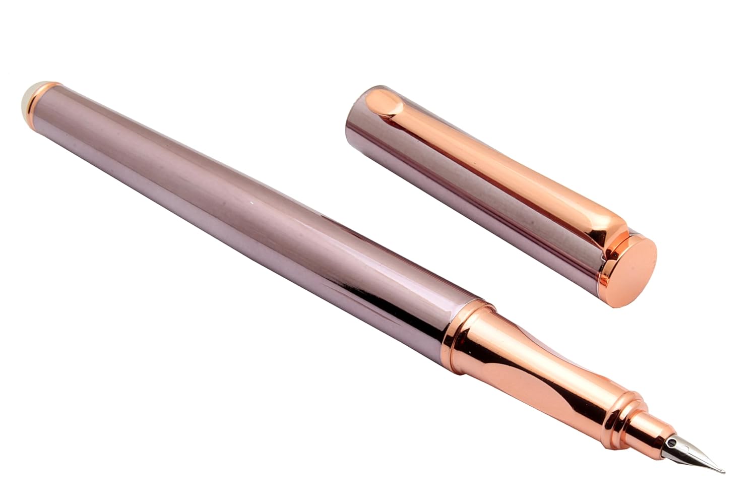 Ledos Yiren 3931 Metallic Gray Fountain Pen Rose Gold Trims & Semi ...