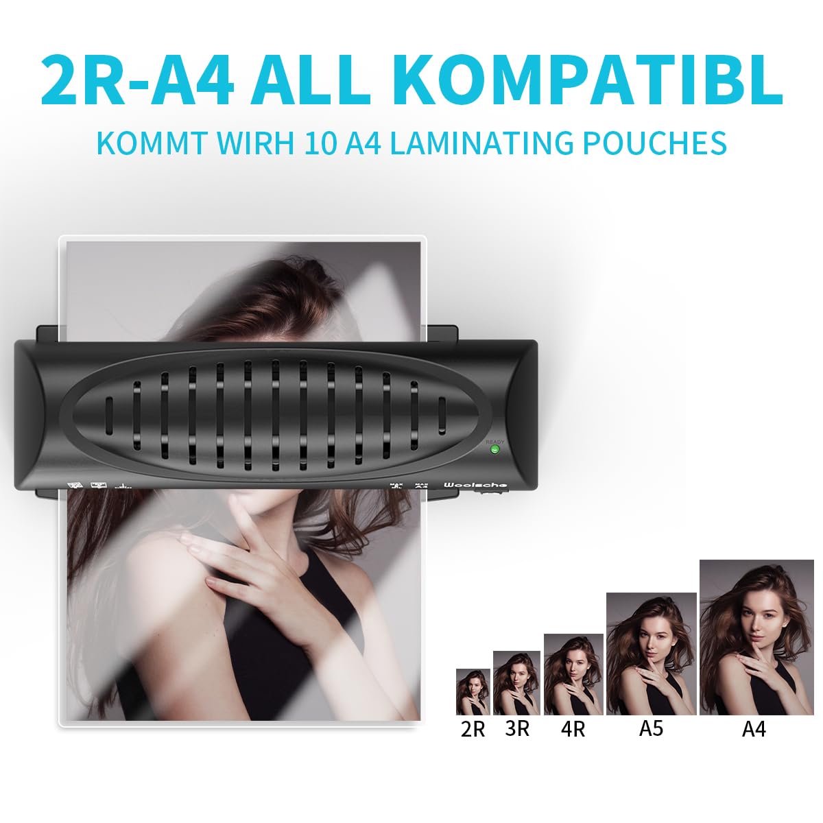 Elektrische Lamineermachine, Lamineermachine, 0-180 ℃ Aangepast Enkel- En Dubbelzijdig, A2 Vierroller Koud-warm Lamineermachine Met Digitaal LCD-display, Voor Thuiskantoor, Schoolgebruik
