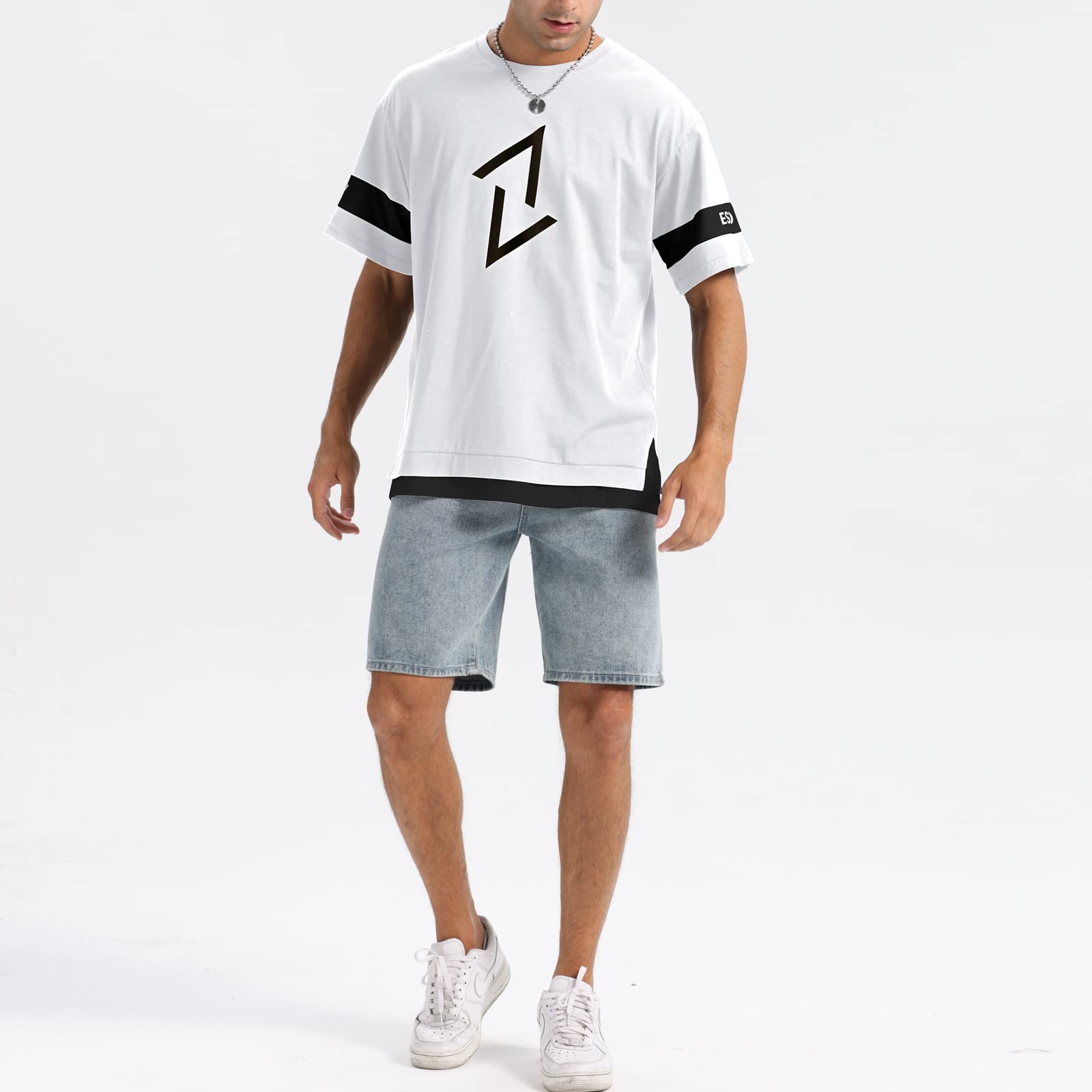 GIJOVANA T Shirt Uomo Maglietta da Uomo Colori a Contrasto Sportiva Estive Maniche Corte Casual Diversi Colori Disponibili Oversized Streetwear