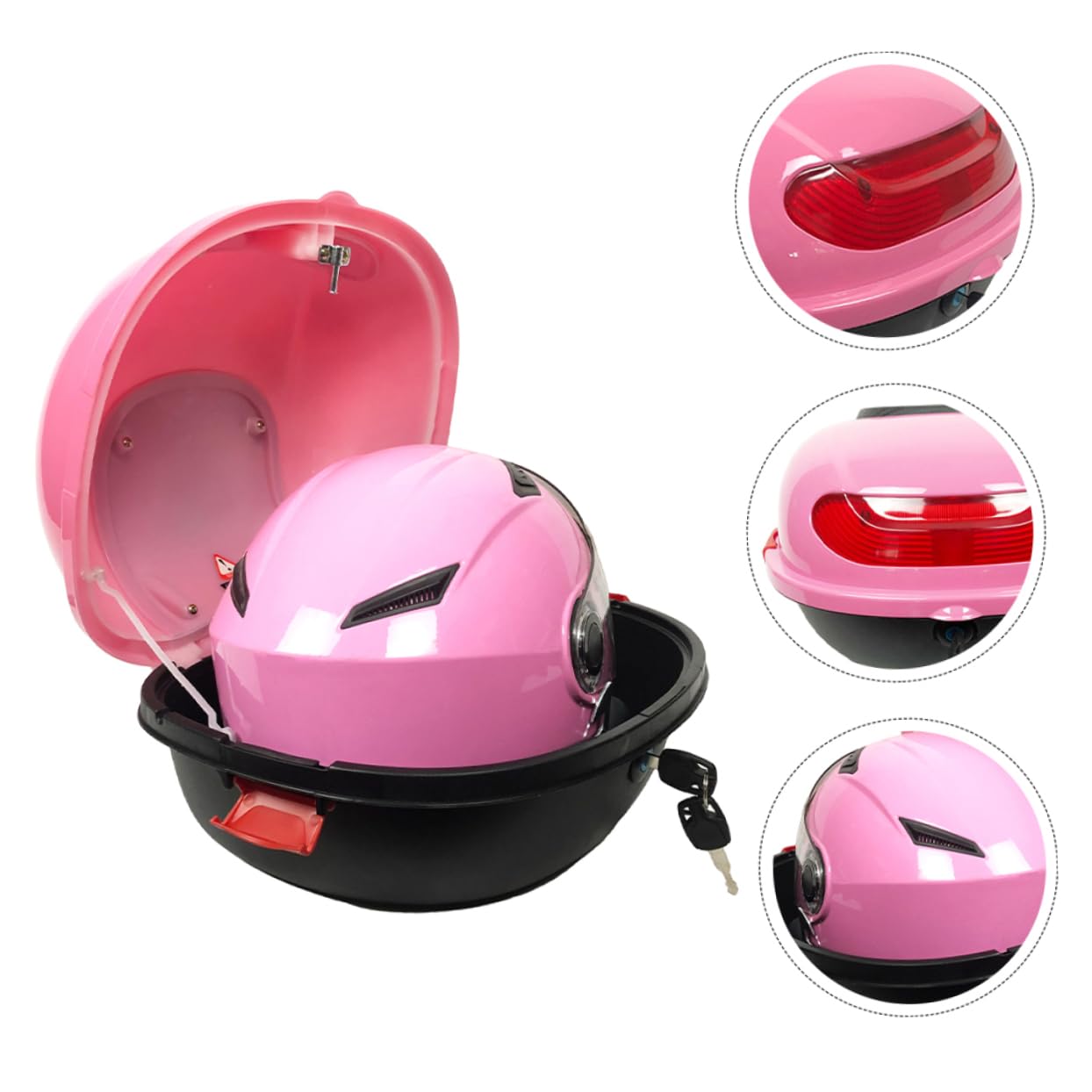 Motocicletta Top Box Rosa in Pp, Baule Posteriore per Viaggio