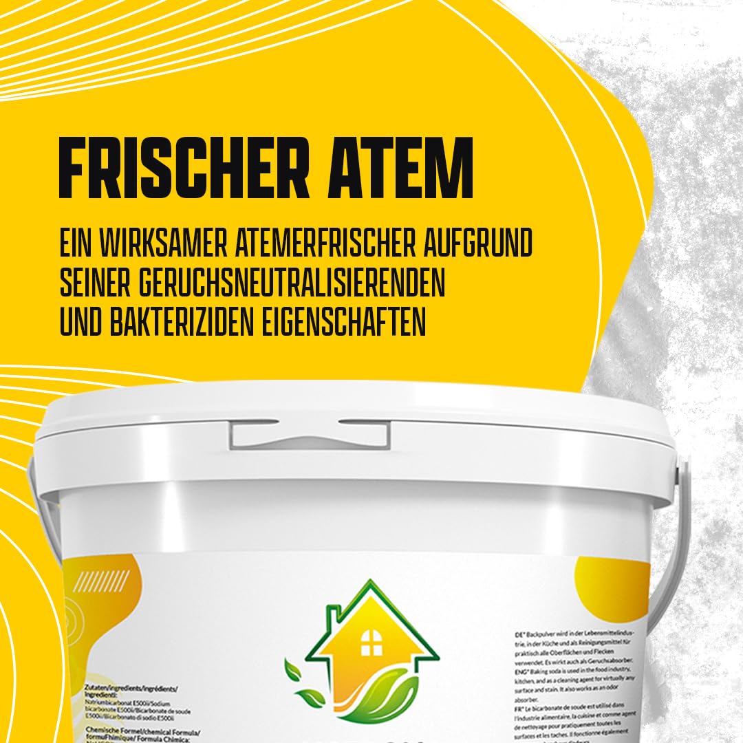 SOLUP Natron Pulver 5 kg Eimer | Lebensmittelqualität E500ii NaHCO3 | Natriumbicarbonat 99% | vegan ohne Zusätze | HACCP Werk | Vorratseimer wiederverschließbar | CAS 144-55-8