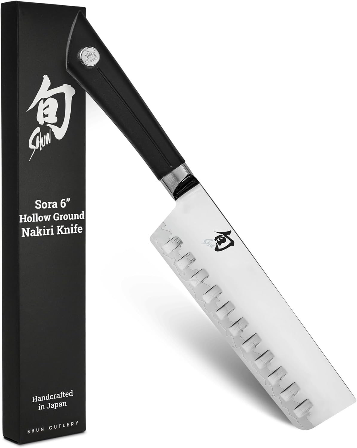 Shun Sora 6" Hollow Ground Nakiri Knife, Handcrafted Japanese Vegetable Knife, VG10 Steel Edge and 420J Stainless Steel Blade, Balanced Handle, Slicing Tool for Professional and Home Chefs - Thumbnail 2