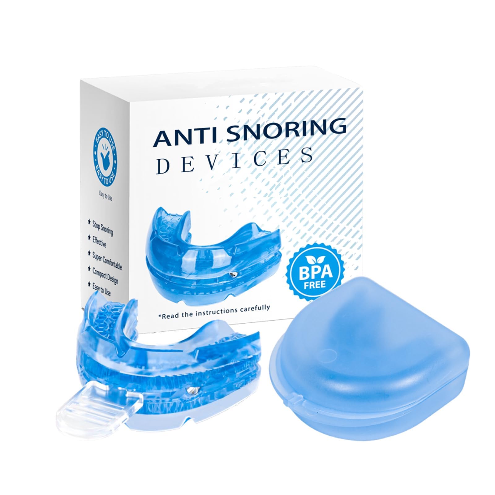 Anti Snoring Devices, Reusable Adjustable Mouth Type Silicone Anti-snoring Device, Anti Snoring Mouth Guard Adjustable, Anti-Snoring Devices Suitable for All Mouth Shapes.