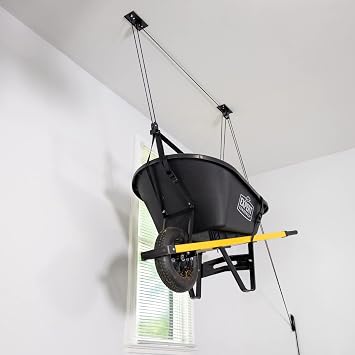 StoreYourBoard Wheelbarrow Ceiling Storage Hoist, Holds 150 lb