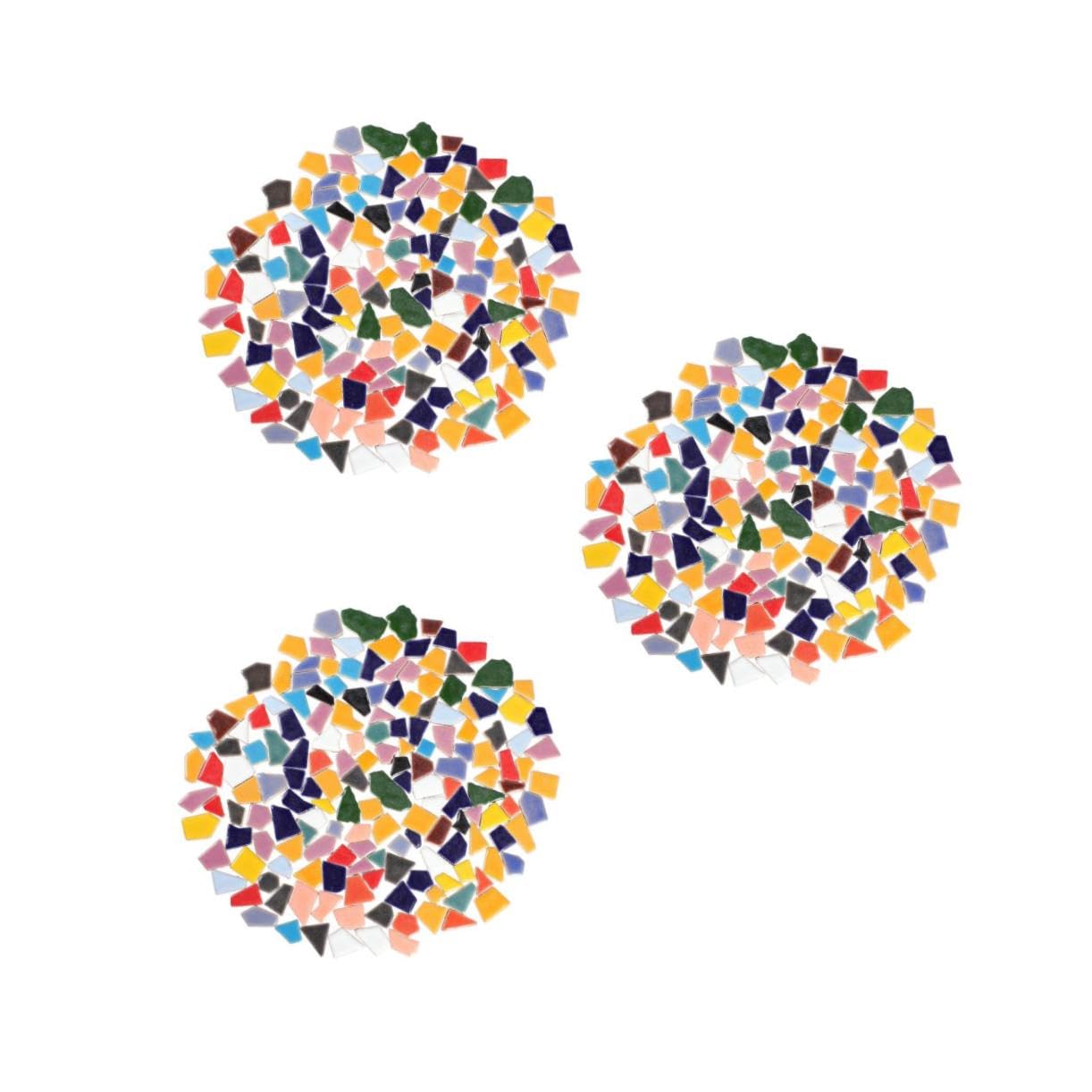 VILLCASE 3 Piezas Teselas de Cerámica Esmaltadas para Bricolaje Irregulares de Mosaico Colorido para Manualidades y Decoración