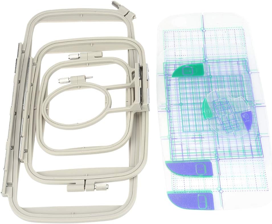 4pcs Embroidery Sewing Hoop Set Adjustment Screw Clear Grid Markings Replacement PE-700 PE-700II PE770 PE780D Machine Sewing