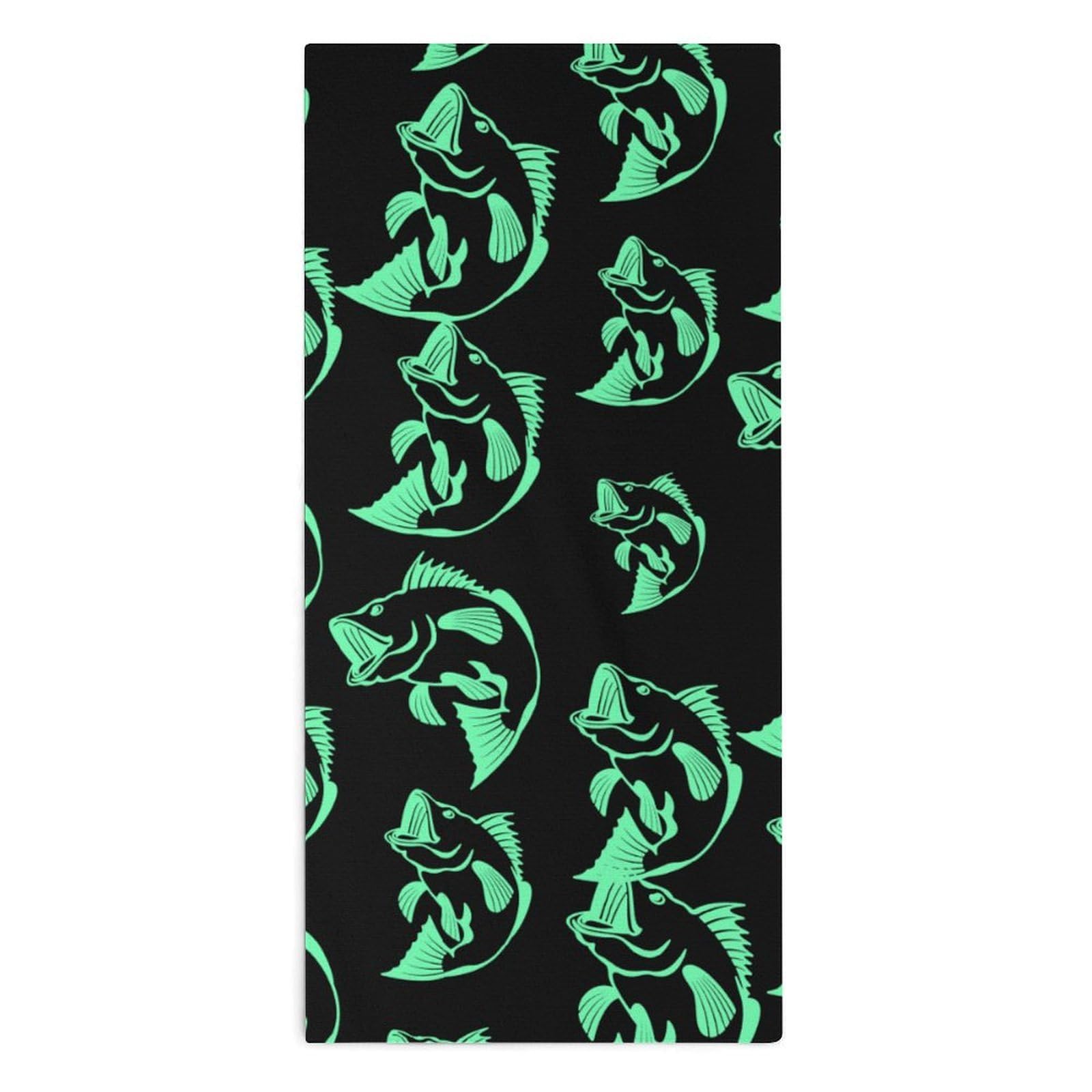 TXFBTRFSA Bass Fishing Hand Towels for Adult Face Towel Bath Beach Swim Accessories