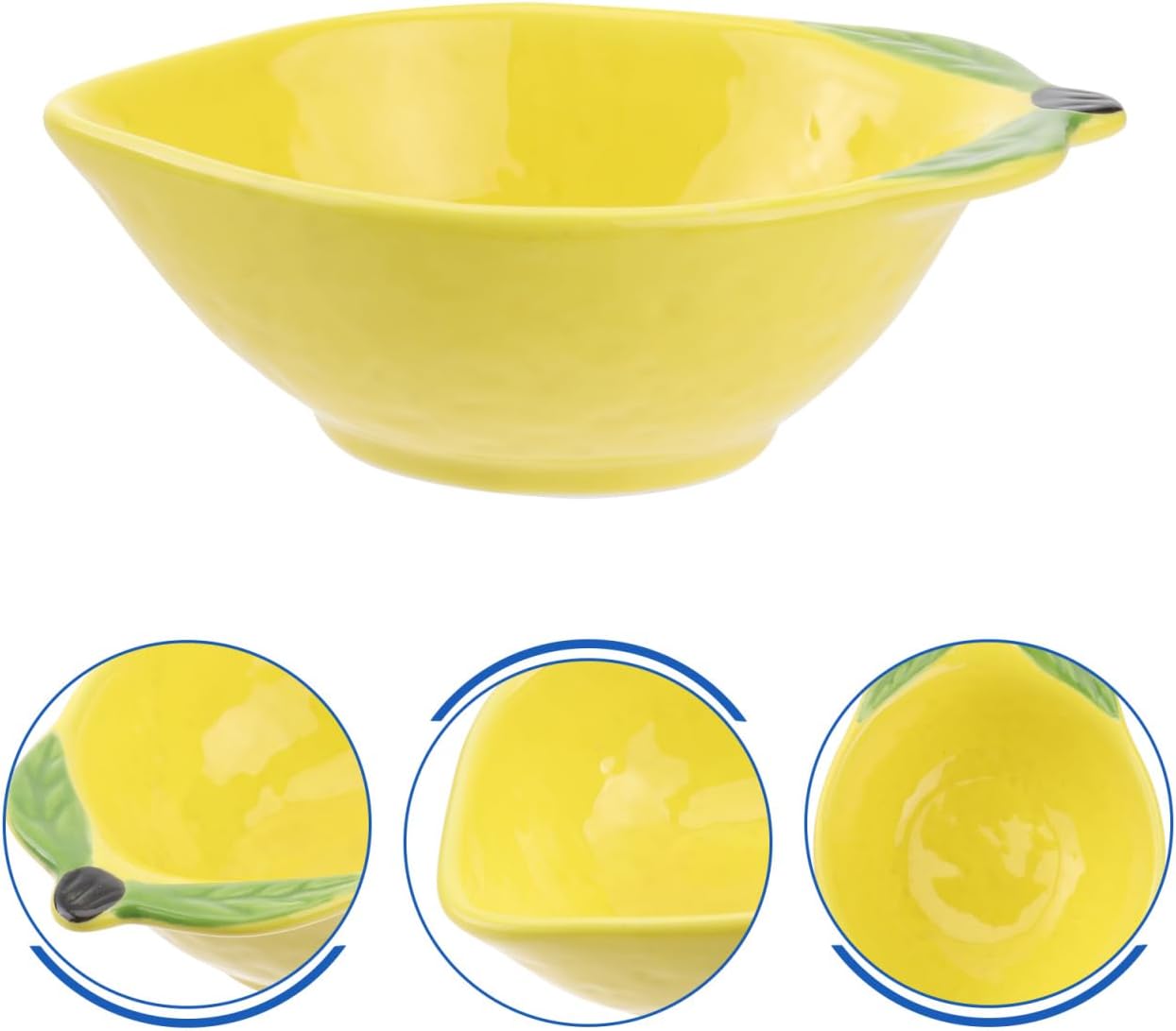 UPKOCH Ceramic Lemon Shaped Dessert Bowl Fruit Appetizer Plates for Snacks Nuts Side Dish Serving Tray Seasoning Small Saucer, 12.3×8.7×4.3CM