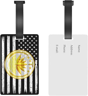 US and National Emblem of Bangladesh Luggage Tags for Suitcases Travel Tags ID Labels for Women Men Travel Bag Luggage Accessories