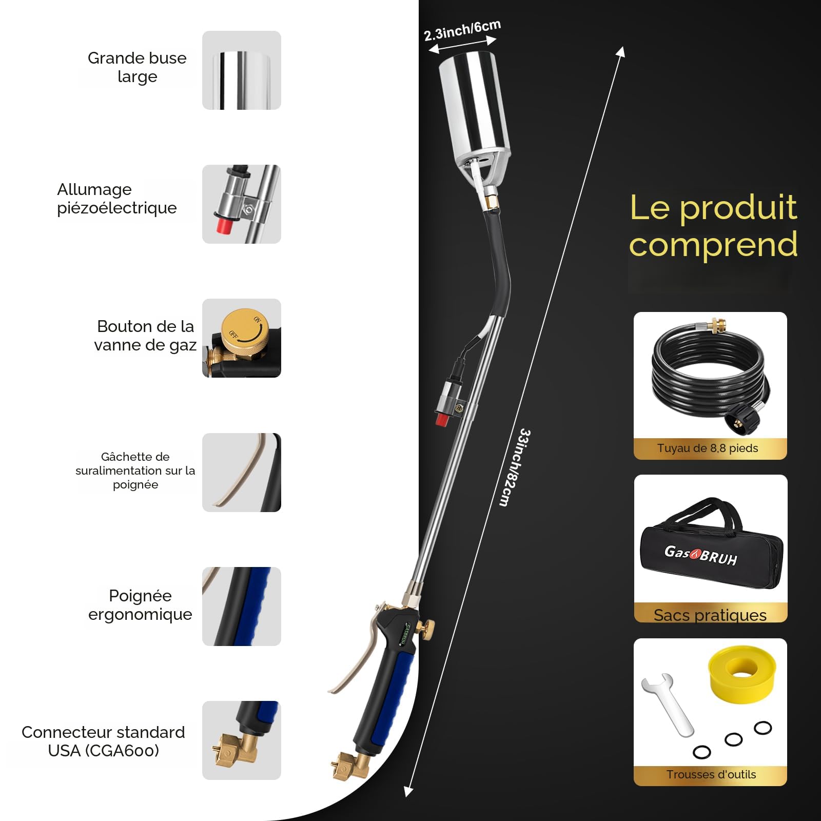 Nouveau Kit De Brûleur De Mauvaises Herbes Au Propane